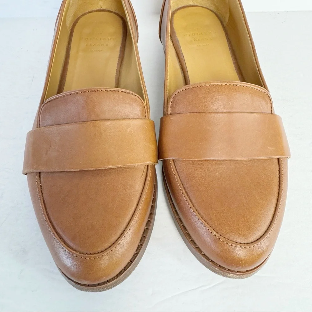 Sézane Shoes MICHEL LOAFERS Cognac Leather Minimalist Sz US6.5 - Picture 5 of 14